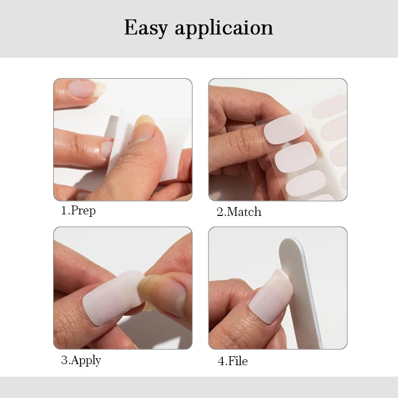 DIY Gel Nail Stickers Cured-free Long-Lasting Solid Color Nail Strips Patch Slider Sticker Full Cover Decal Nail Manicure Patch